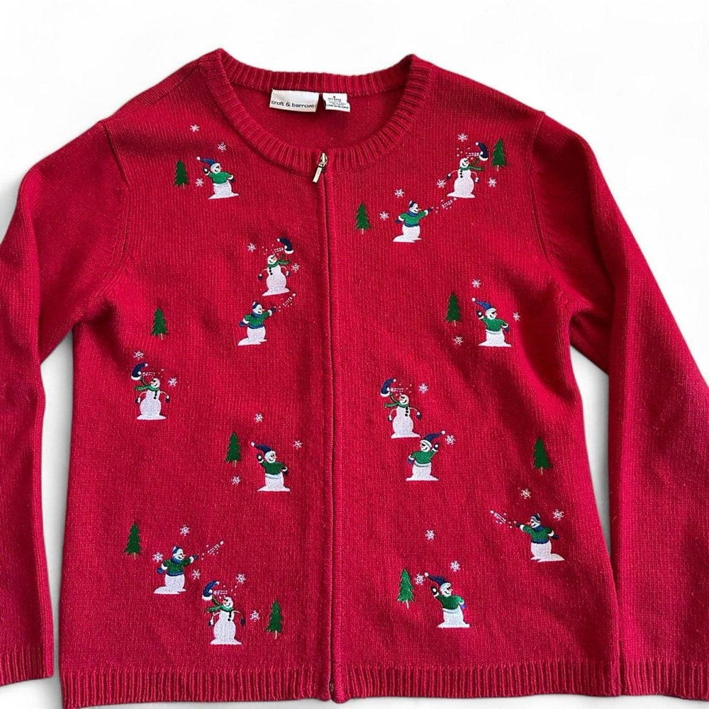 Croft & Barrow Deep Red Knit Christmas Jacket